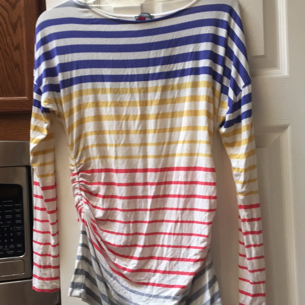 Long sleeve rainbow striped shirt